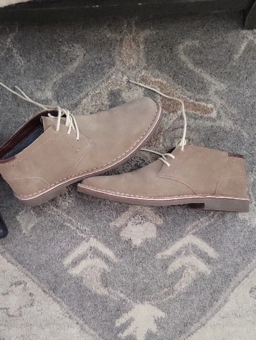 Kenneth Cole Reaction Taupe Suede Lace-Up Chukka Shoes